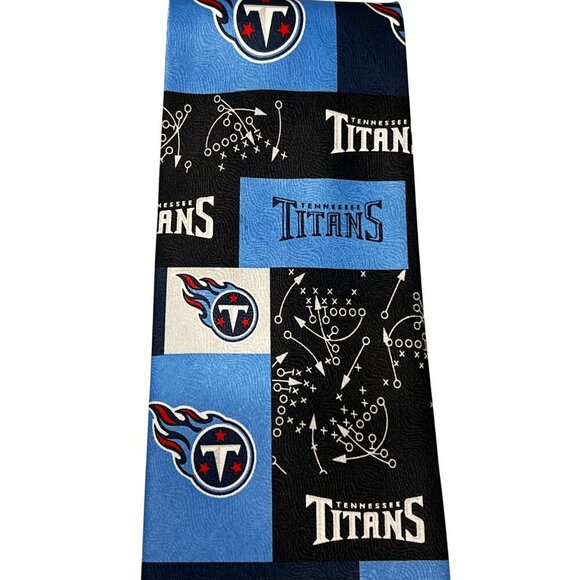 Tennessee Titans Block & Play Neck Tie 2003 NFLP Ralph Marlin & Co. Polyester - Picture 2 of 6
